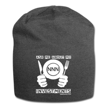 Load image into Gallery viewer, Jersey Beanie | Ask Me About My NNN Investments - charcoal gray