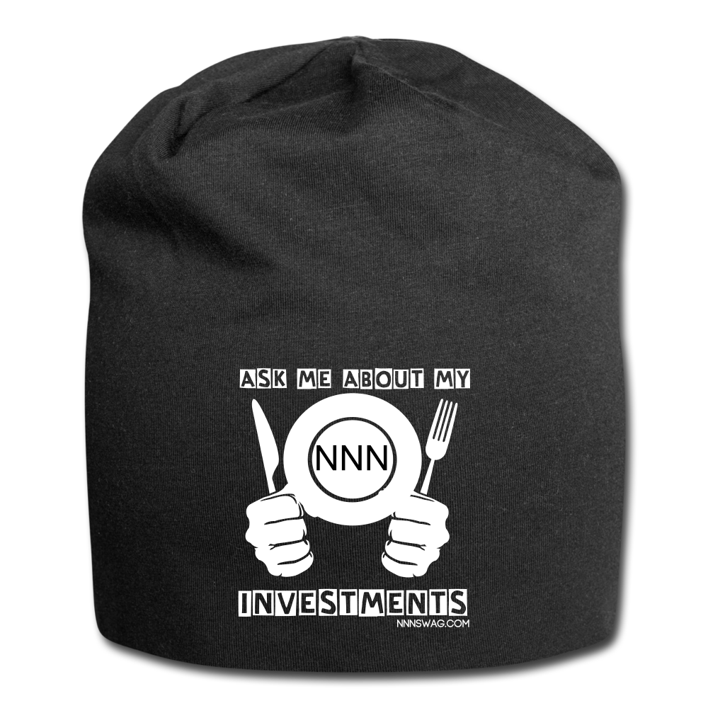 Jersey Beanie | Ask Me About My NNN Investments - black