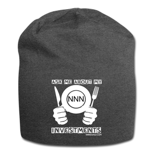 Jersey Beanie | Ask Me About My NNN Investments - charcoal gray
