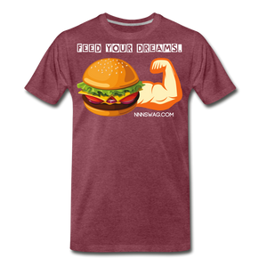 Feed Your Dreams; Starve Your Fears Tee - heather burgundy