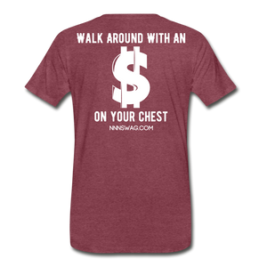 S on Your Chest Tee - heather burgundy